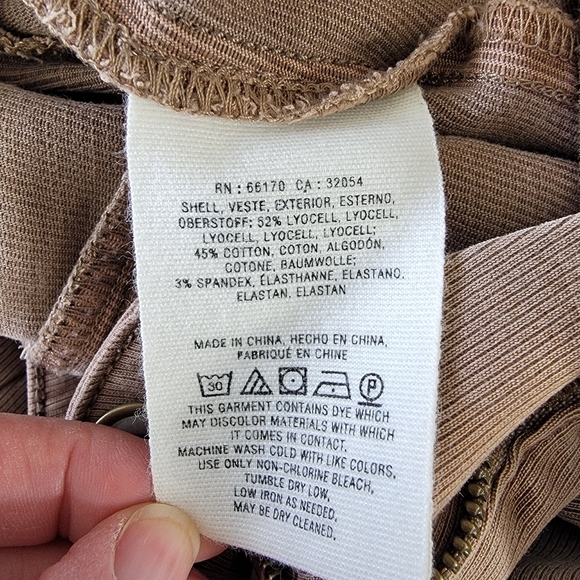 Anthropologie Ona Skinny Leg Utility Pants Cropped Button Ankle Tan Size 27 - Picture 11 of 16